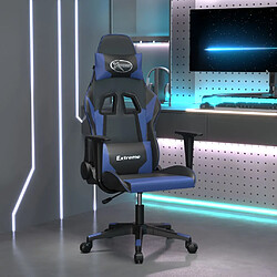 vidaXL Chaise de jeu Noir et bleu Similicuir 