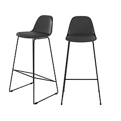 Rendez Vous Deco Chaise de bar Leni noire 75 cm (lot de 2) 