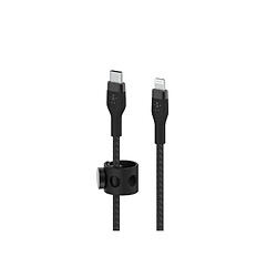 Belkin Câble à gaine tressée USB-C vers Lightning BoostCharge Pro Flex (1 m), certifié MFi (20 W), recharge Power Delivery pour iPhone 14/14 Plus, 13, 12, Pro, Max, mini, SE, iPad, etc. (noir)