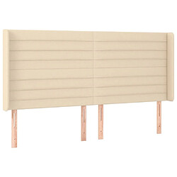 Avis Maison Chic Tête de lit scandinave à LED,meuble de chambre Crème 163x16x118/128 cm Tissu -MN12596