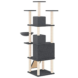 Arbre à chat avec griffoirs,niche pour chat en sisal Gris foncé 175 cm -MN17731 pas cher