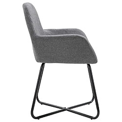 Avis vidaXL Chaises à manger lot de 4 gris foncé tissu