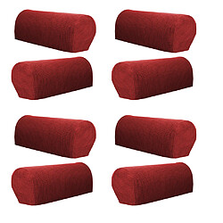 ensemble de 8 accoudoirs de sofa de meubles de flanelle couvre protecteurs bordeaux