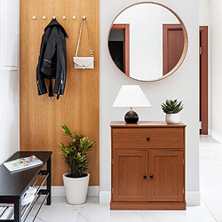 Mobili Rebecca Rebecca Mobili Armoire Polyvalente avec Tiroir 2 Portes Marron pour Salle de Bain Entrée Cuisine