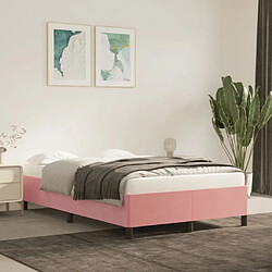 Maison Chic Lit Moderne Chambre - Cadre/structure de lit pour adulte Rose 120x200 cm Velours -MN21677