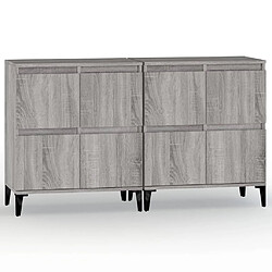 Maison Chic Ensemble de 2 Buffets,commode,console pour rangement sonoma gris 60x35x70 cm bois d'ingénierie -MN16594