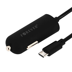 Chargeur allume-cigare 2,1A connecteur Micro-USB - Câble intégré 1.20m Forever