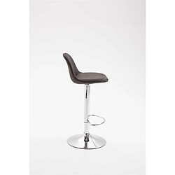 Avis Decoshop26 Lot de 2 tabourets de bar moderne et confortable assise en tissu gris foncé et pieds en métal chromé 10_0004243