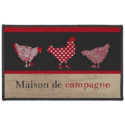 Douceur D'Interieur Tapis rectangle Maison de campagne - Noir et rouge Douceur d'intérieur - Tapis rectangle Maison de campagne - Noir et rouge - Campagne