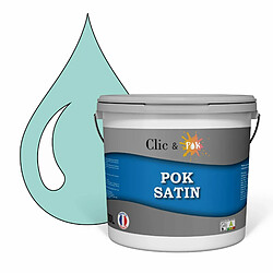 POK SATIN : Peinture Satin Lessivable Mojito Turquoise 100m² - 10L