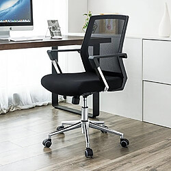 Songmics Fauteuil de Bureau pivotant Chaise Siège Hauteur Réglable, Noir OBN83B