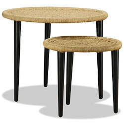 Avis vidaXL Table basse 2 pcs jute naturelle