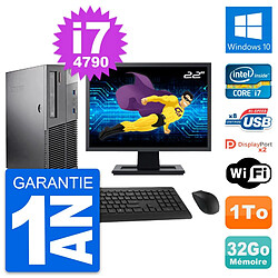 PC Lenovo M93p SFF Ecran 22" Intel i7-4790 RAM 32Go Disque 1To Windows 10 Wifi · Occasion 