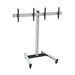 Kimex Support sur roulettes pour 2 écrans TV 50'' - 55'' - Hauteur 175cm