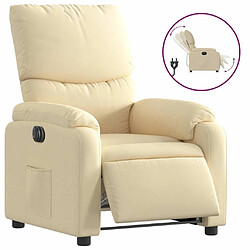 Maison Chic Fauteuil Relax pour salon, Fauteuil inclinable électrique Crème Tissu -GKD74301