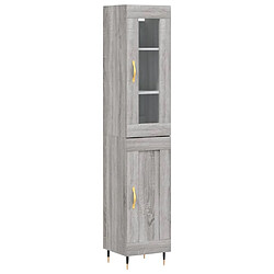 vidaXL Buffet haut Sonoma gris 34,5x34x180 cm Bois d'ingénierie