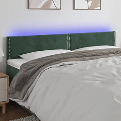 Maison Chic Tête de lit moderne à LED lumineuse pour chambre - Décoration de lit Vert foncé 180x5x78/88 cm Velours -MN28686