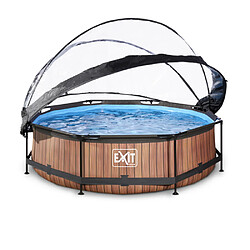 EXIT Piscine diametre 300x76cm (12v) Wood Marron + Boitier