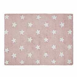 Lorena Canals Tapis coton motif étoile - rose - 120 x 160