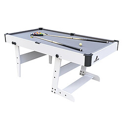 Cougar Hustle XL Table de Billard, Table Billard ConVERTible | Billard sur Table, Pliable 6ft BLANC / gris pour l'intérieur | Billard Pliable Accessoires inclus - 182,9 x 91,4 x 78,7 cm - 40kg