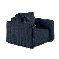 Bestmobilier Miro - fauteuil en velours texturé Miro - fauteuil en velours texturé - Bleu