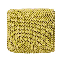 Beliani Pouf en coton jaune 50 cm CONRAD