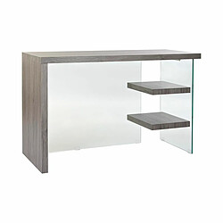 Bureau DKD Home Decor Verre Gris Transparent MDF Verre trempé (120 x 50 x 76 cm)