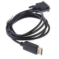 1.8m Dp à Dvi Câble Adaptateur Plaqué Or 1080p Displayport - Noir