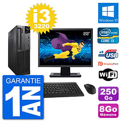 PC Lenovo M92p SFF Ecran 22" Intel i3-3220 RAM 8Go Disque 250Go Windows 10 Wifi · Occasion 