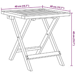 vidaXL Table d’appoint de jardin 40x40x40 cm bois d'acacia massif pas cher