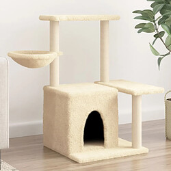 Arbre à chat avec griffoirs,niche pour chat en sisal Crème 83 cm -MN76949