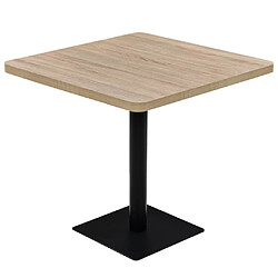 Helloshop26 Table haute mange debout bar bistrot MDF et acier carré 80 x 80 cm chêne beige 0902108