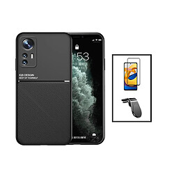 PHONECARE Kit Coque Magnetic Lux + 5D Full Cover + Support Magnétique L Safe Driving pour Xiaomi 12T - Noir 