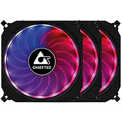 Chieftec Lot de 3 Ventilateurs de boitier Tornado RGB 12cm (Noir) Chieftec Lot de 3 Ventilateurs de boitier Tornado RGB 12cm (Noir)