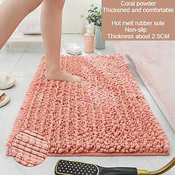 LUUCOZK Tapis de bain antidérapants absorbants à séchage rapide, tapis de décoration de salle de bain - 43 x 61 cm, poudre de corail-Taille standard