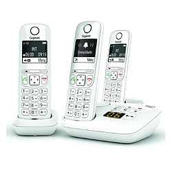 Téléphone sans fil trio dect blanc avec répondeur - gigaas690atrioblanc - GIGASET