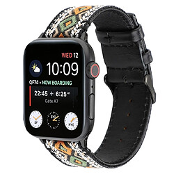 Avis Wewoo Pour Apple Watch séries 5 et 4 Bracelet cuir véritable Style ethnique 44mm / 3 & 2 & 1 42mm Retro