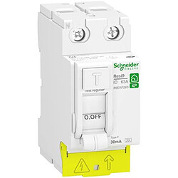 interrupteur différentiel - schneider resi9 xp - 2 pôles - 63a - 30 ma - type fsi - schneider electric r9prf263