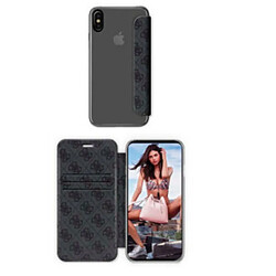 Guess Maroquinerie Etui Guess pour iPhone X - Gris