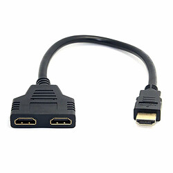 INECK® Prise HDMI 1 mâle vers Double HDMI 2 femelle Y adaptateur de câble de répartiteur LCD LED HD TV