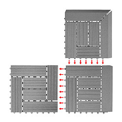 Avis Decoshop26 Carrelage de sol WPC balcon terrasse aspect bois 11 pièces 30x30cm 1m² décalage en teck gris 04_0005436