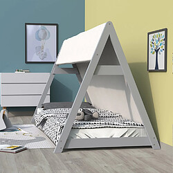 Le Quai Des Affaires Lit cabane TIPI 90x190 + 1 toile + 1 sommier / Gris