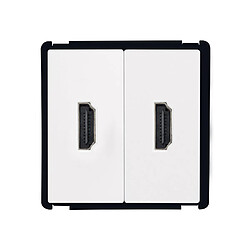 Ledkia Prise Double HDMI Modern Blanc