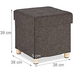 Helloshop26 Tabouret pouf coffre avec espace de rangement marron 13_0002754_2