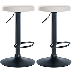 Non Lot de 2 tabourets de bar Ponte simili cuir noir 