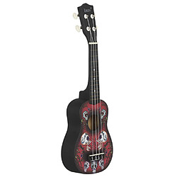 Bois Massif Ukelele 4 Cordes Rouge Squelette Lecteur De Musique Amateur Playset pas cher