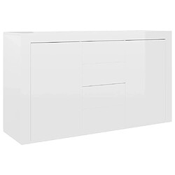 Maison Chic Buffet,Meuble de Rangement,commode pour salon,Cuisine Blanc brillant 120x36x69 cm Aggloméré -MN79115