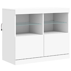 Avis Maison Chic Commode Buffet - Meuble de rangement avec lumières LED blanc 81x37x67 cm -GKD19160