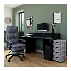 Modern Living Fauteuil bureau repose pieds FANCY Gris