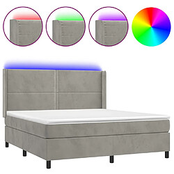 vidaXL Sommier à lattes de lit matelas et LED Gris clair 160x200 cm